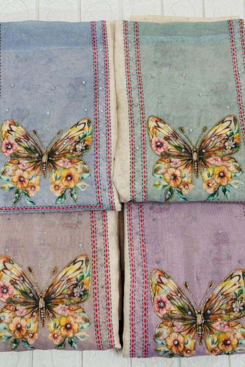 Beautiful Butterfly Linen Suit set