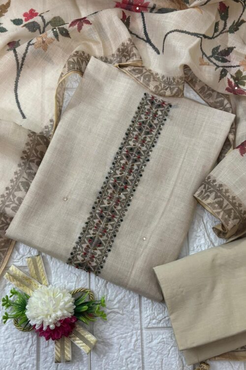 Beautiful ivory color linen suit set