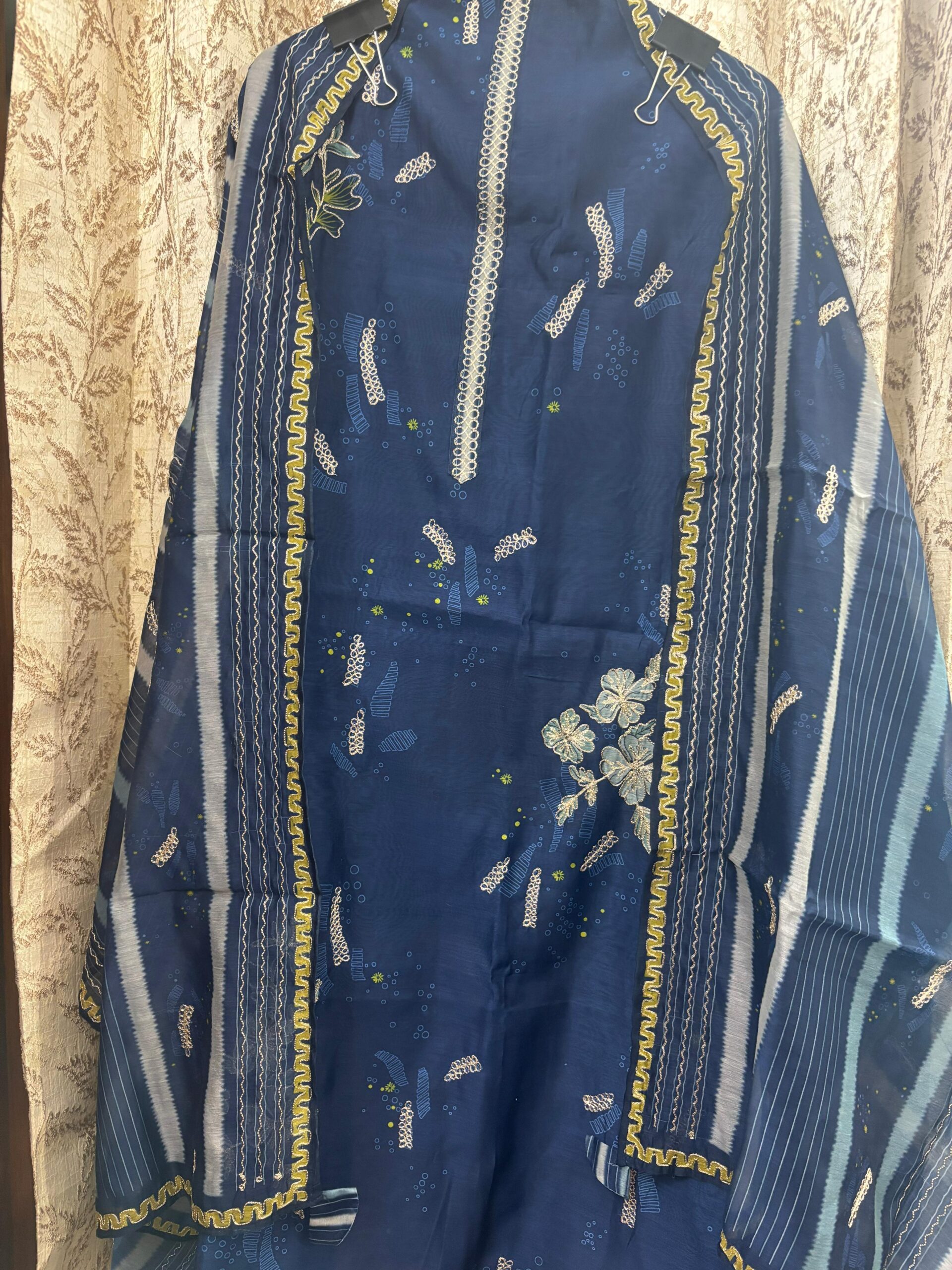 Blue organza suit set