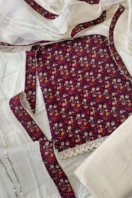 Printed casual cotton suit set