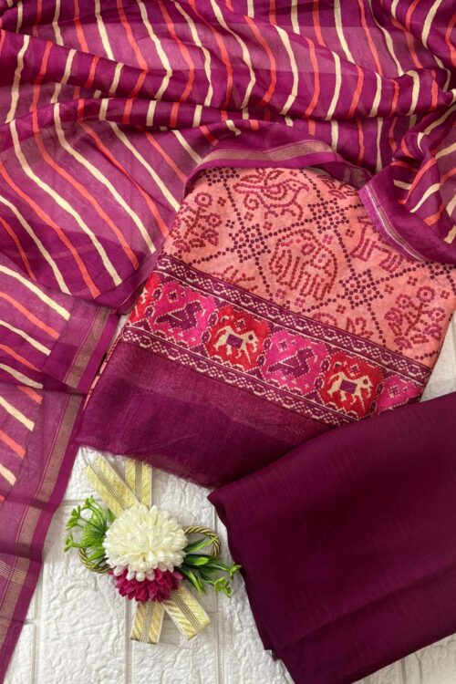 Pure Maheshwari silk suit set