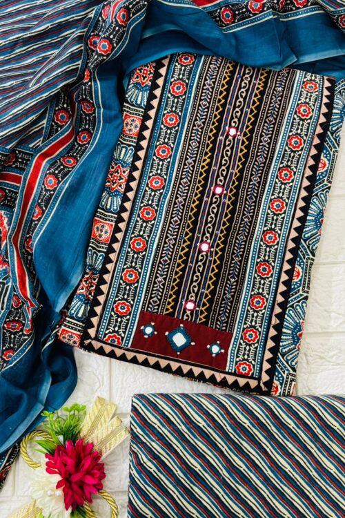Ajrakh pure cotton suit set