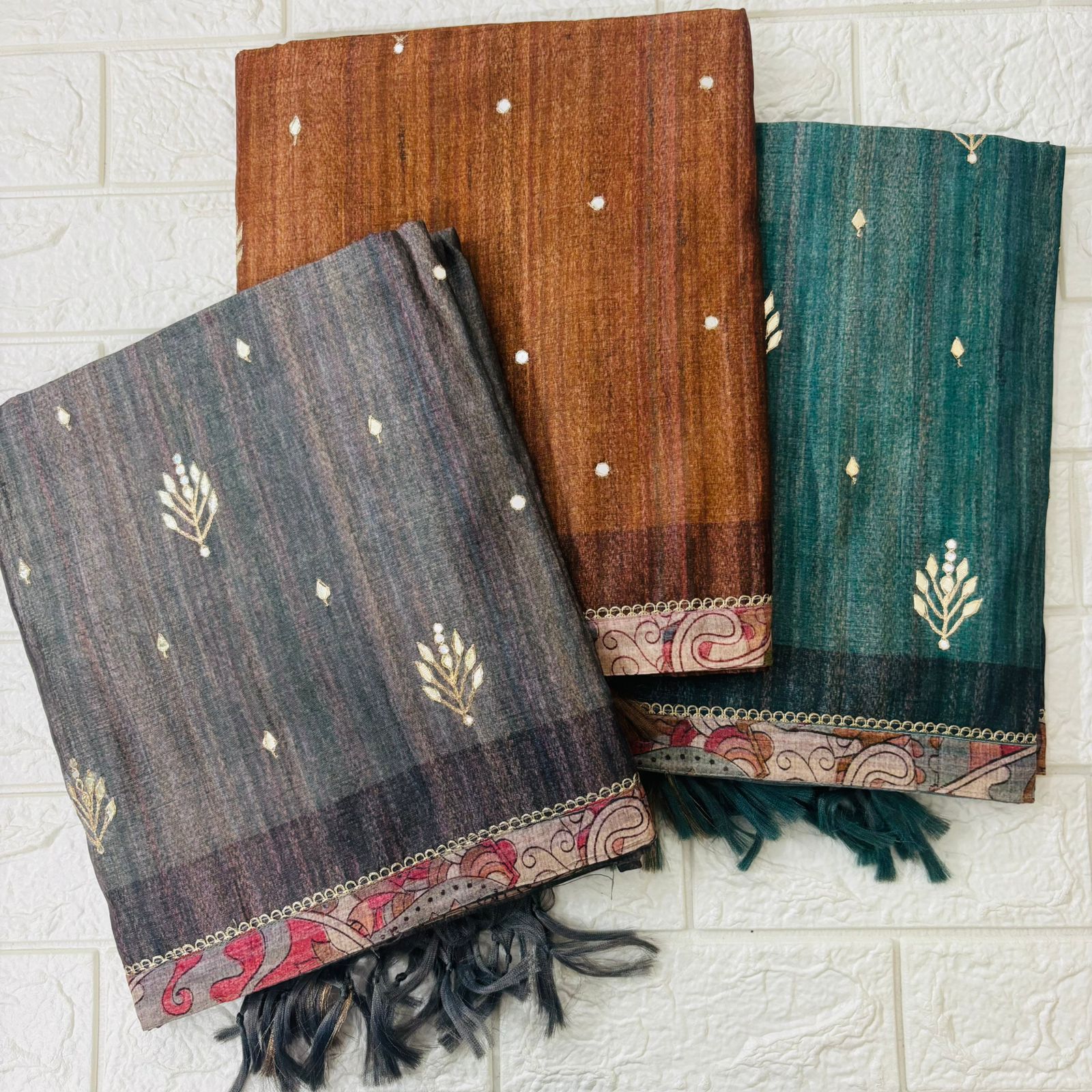 Elegant Maheshwari silk Suits with Artistic Dupattas