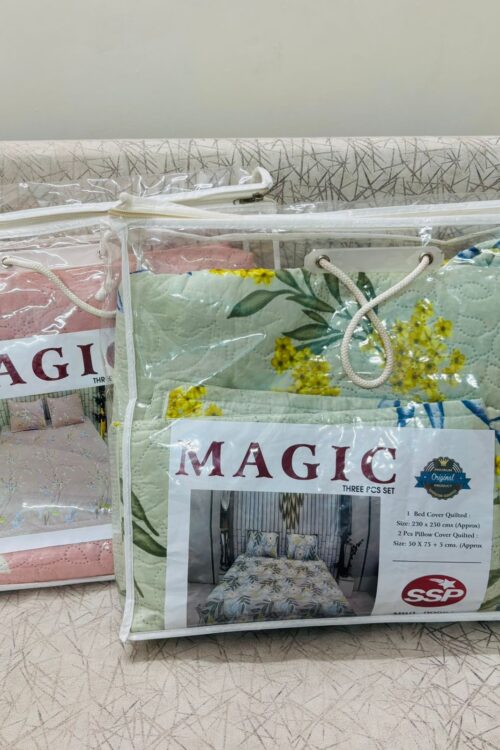 MAGIC 3-Piece Quilted Bedcover Set – Floral Collection