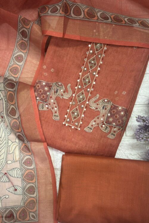 Shimmer Linen elephant suit set