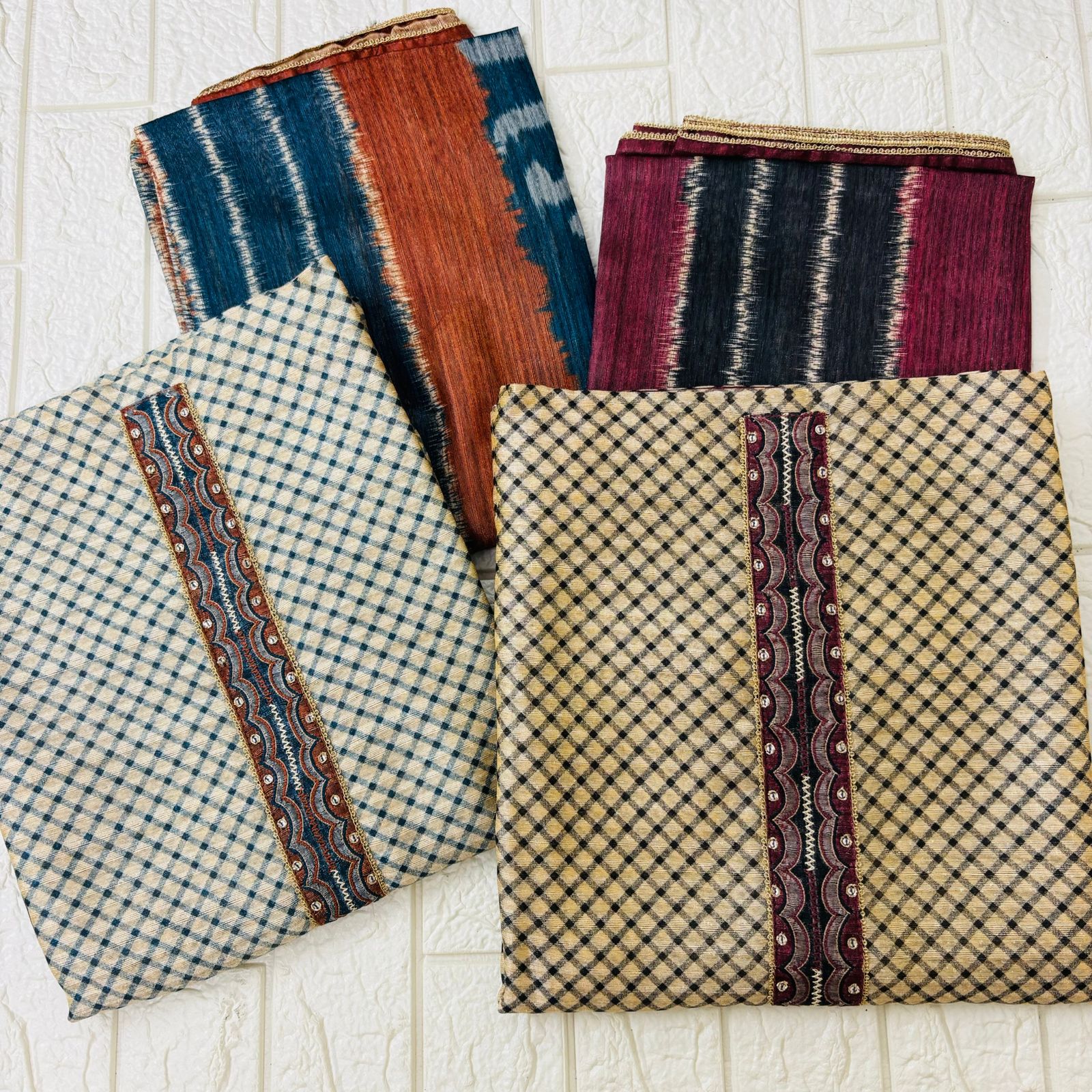 Elegant Handcrafted Ikat maheshwari Suit Set - Image 4