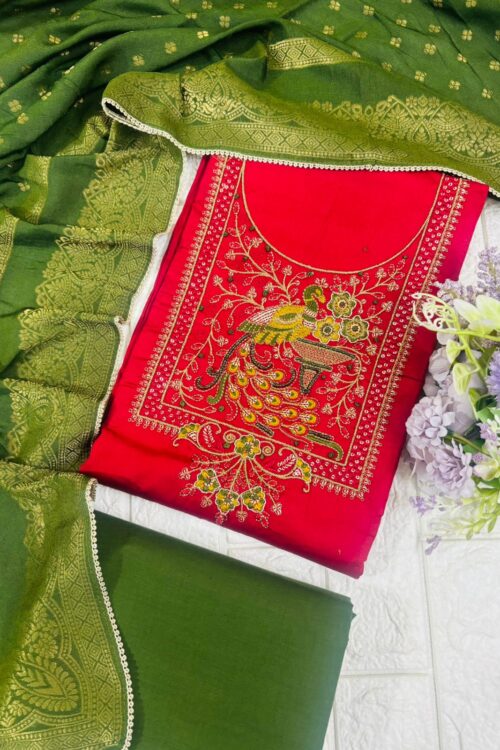 Embroidered Jam cotton suit set