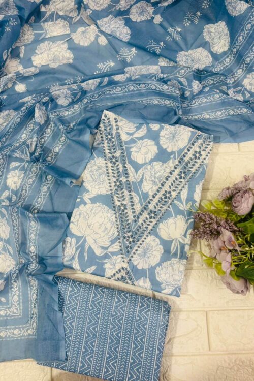 Cambric cotton pastel suit fabric