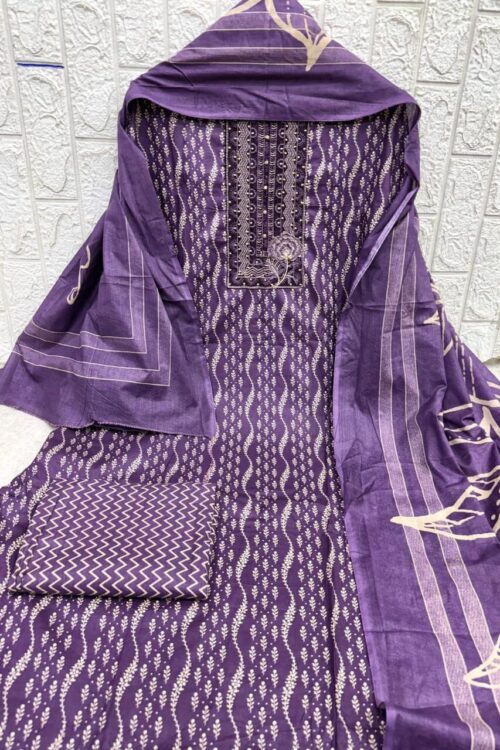 Cambric cotton printed suit fabric