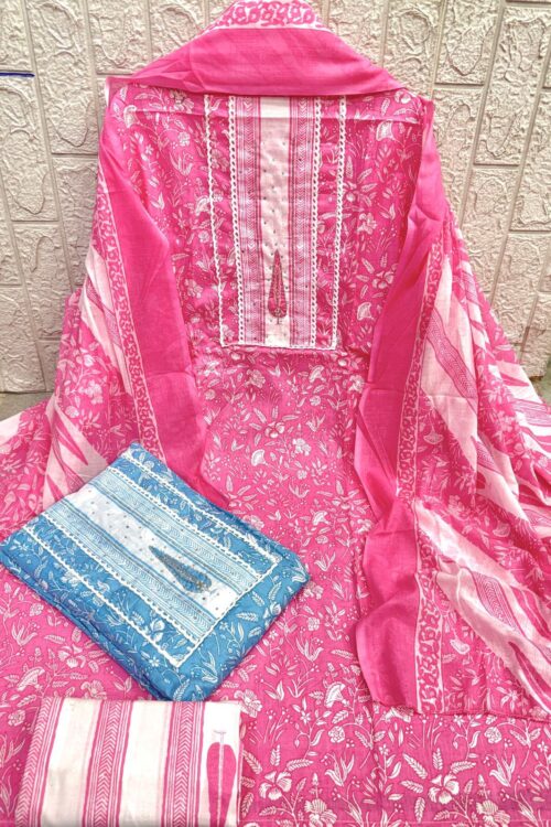 Cambric cotton printed suit fabric