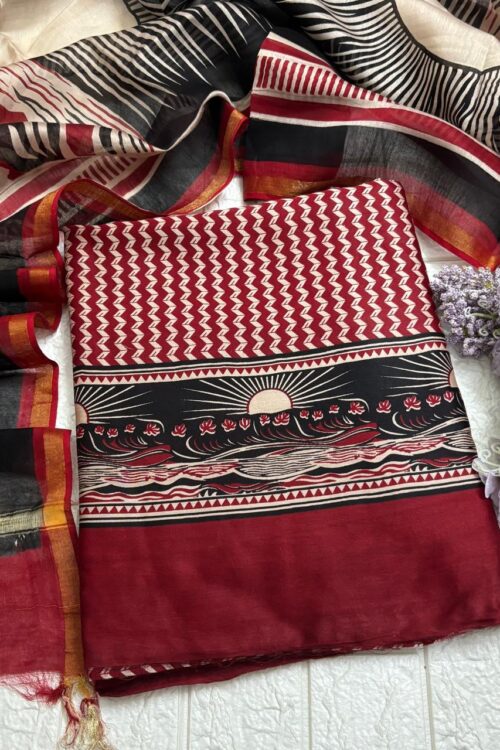 Pure Maheshwari suit with beautiful dupatta