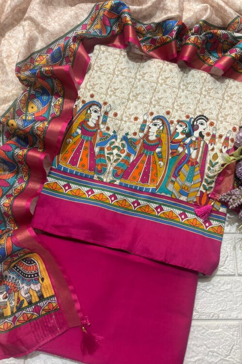 Jam Cotton suit with madhubani art magic
