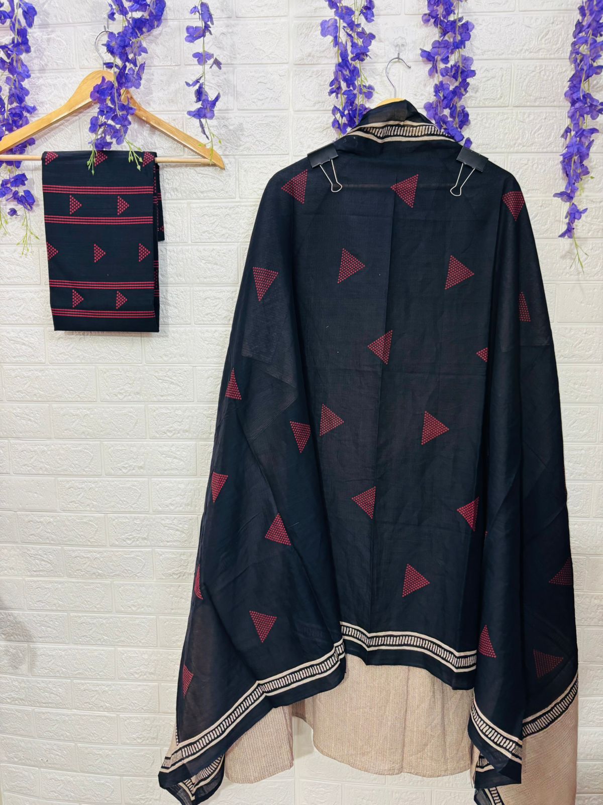 Midnight Triangle Elegance cotton Suit Set - Image 2